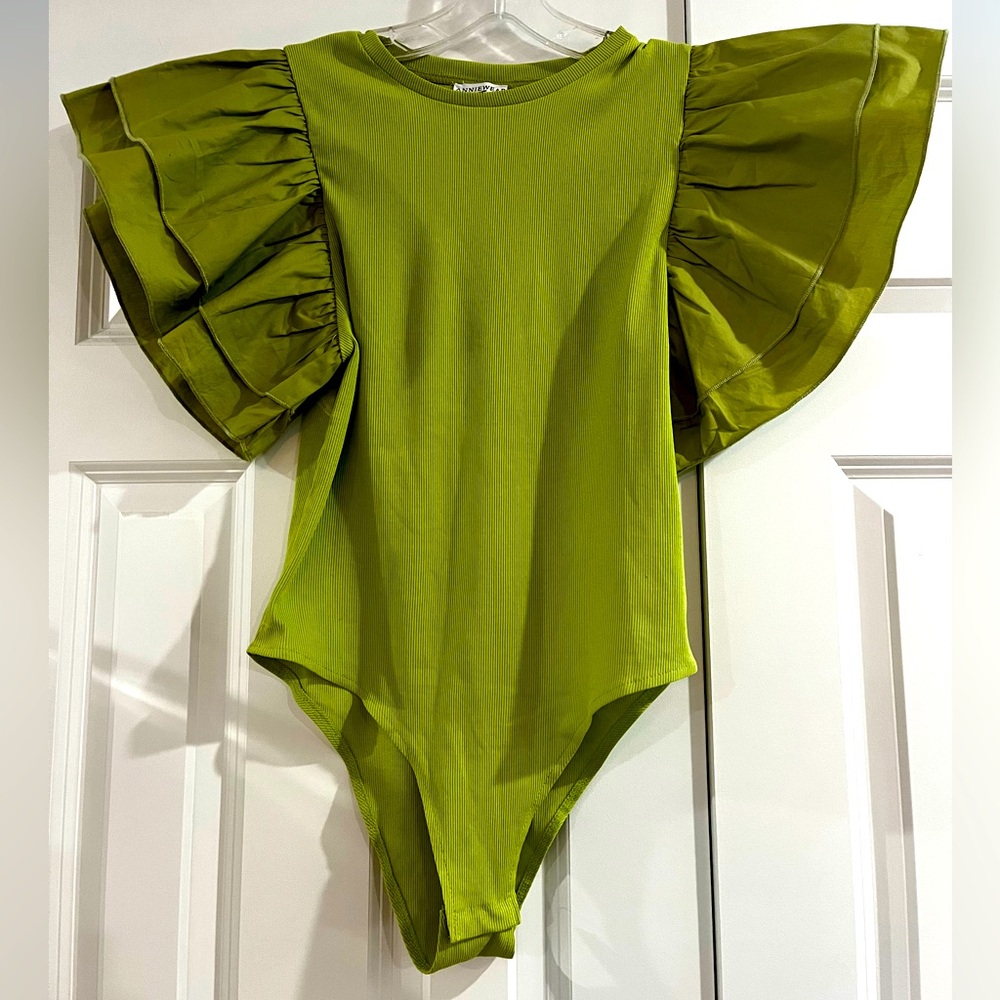 Annie Green Ruffled Sleeve Bodysuit